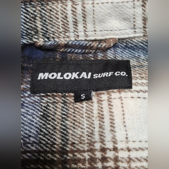 Molokai Surf Co. Long Sleeve Button Up Flannel Plaid Shirt - Size Small - Picture 5 of 12